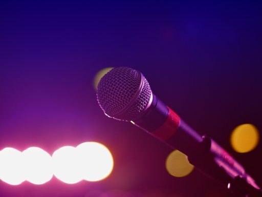 audio, microphone, bokeh lights