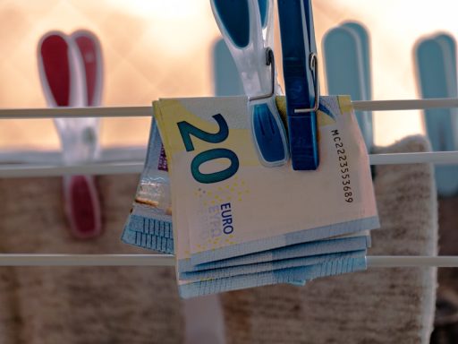 blue and white plastic clothes hanger