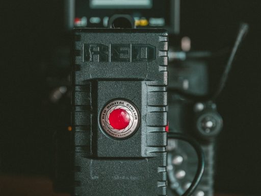 close-up photography of black camera