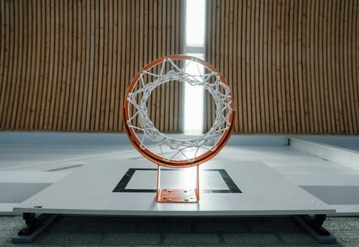 a basketball hoop on a table